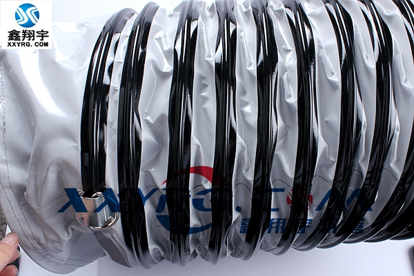 灰色PVC夾網布耐高溫伸縮風管 灰色PVC夾網布耐高溫伸縮風管