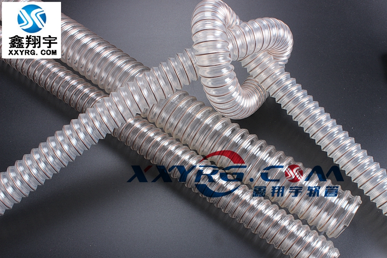 pu透明鋼絲伸縮軟管 pu透明鋼絲伸縮軟管